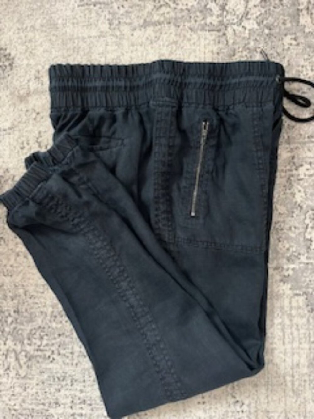 🧡3/15 Athleta Linen Black Joggers Women's 4 - Picture 2 of 10